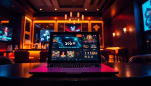 Engaging online gambling interface at s666.nyc displayed in a luxurious gaming lounge.