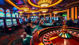 Experience the thrill of gaming at S666 casino with vibrant slot machines and poker tables.