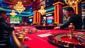 Experience thrilling gameplay at fun79 trang chủ with vibrant casino tables and colorful poker chips.
