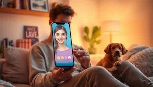 Exploring girlfriend ai app on a smartphone in a cozy, inviting space.