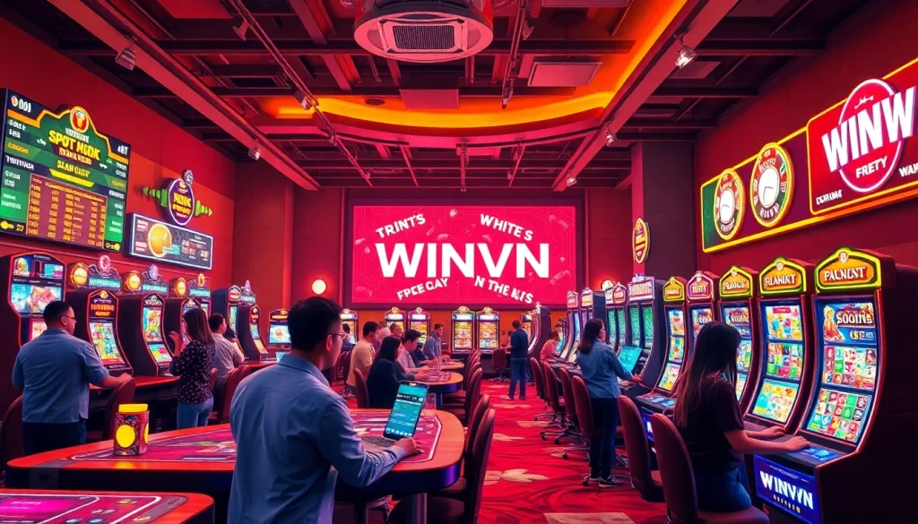 WINVN88.live vibrant online gambling environment showcasing diverse players and dynamic games.
